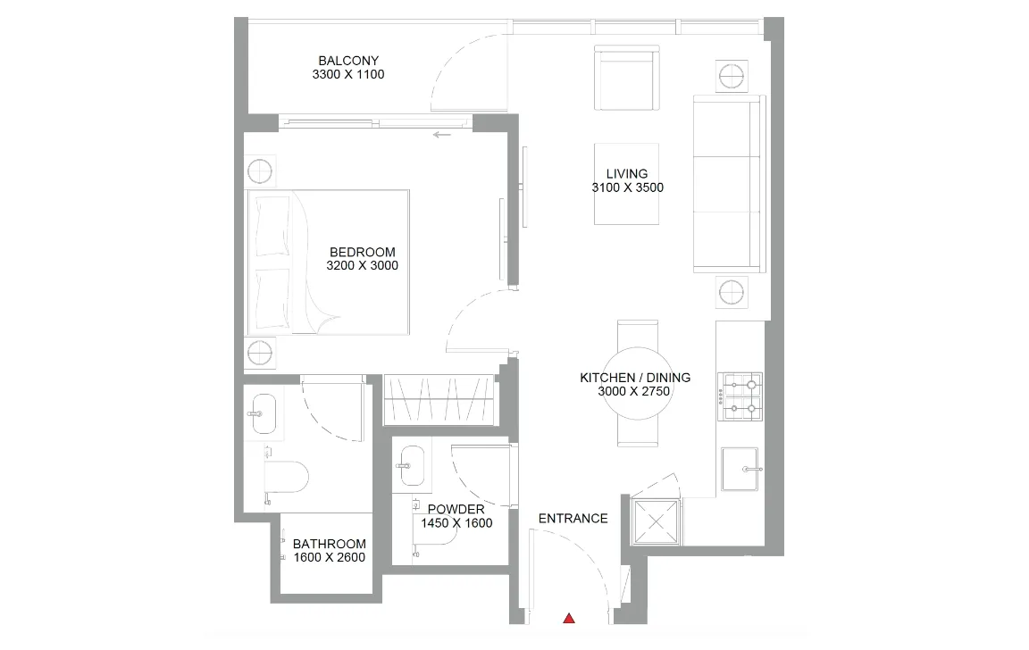 1 BEDROOM (TYPE A)