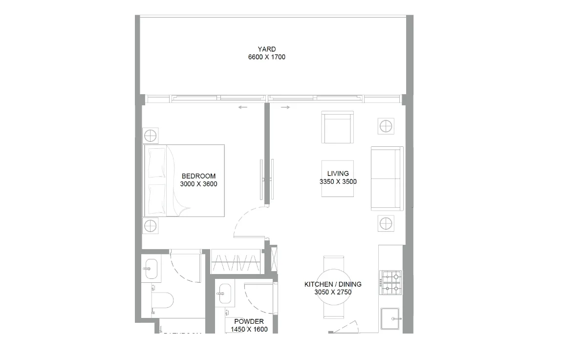 1 BEDROOM (TYPE C)
